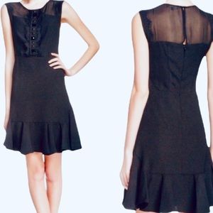 Vince Camuto black sleeveless limited edition illusion ruffle hem party Dress 10